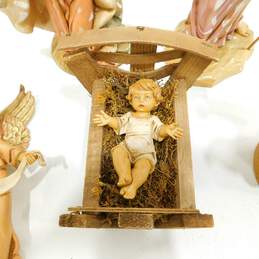 Fontanini Nativity Scene Figurines Baby Jesus w/ Wood Manger Mary Joseph Angels alternative image