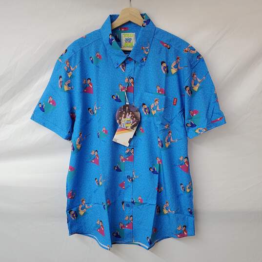 The Roosevelts x Saved by the Bell Blue Short Sleeve Button Down Shirt Size XL image number 1