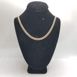X. Sterling Silver Gold Tone Cuban Link Chain 20.5" Necklace 27.1g