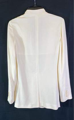 Theory Womens Ivory Pockets Long Sleeve Single Breasted Blazer Jacket Size 00 alternative image