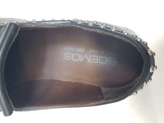 Buy the Boemos Black Italian Studs Fringe Leather Shoes Size 41 Women   | GoodwillFinds