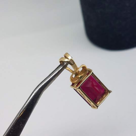 10k Gold Ruby Solitaire Pendant 4.2g image number 5