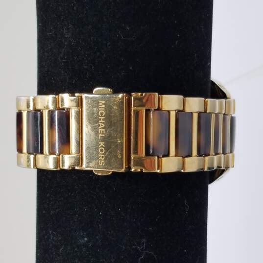 Michael Kors MK5593 Gold Tone & Tortoise Shell Resin Multi Dial Watch image number 3