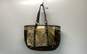 COACH 10388 Tan Gold Signature Suede Canvas Tote Bag image number 4