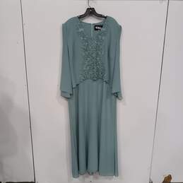 Ursula of Switzerland Green/Blue Dress With Built in Coverup Size 18W