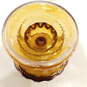 VNTG Carnival Glass Orange Thumbprint Pedestal Bowl image number 3