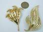 VNTG Crown Trifari Gold Tone Leaf Statement Brooches 39.4g image number 2