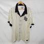 Old English Bogy Boys Cream Pin Strip Button Up Jersey Size XXL image number 1