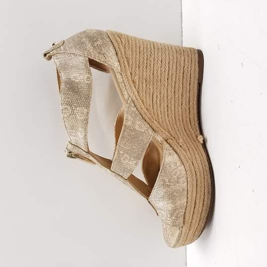 Michael Kors Women's Damita Metallic Gold Espadrille Wedge Heels Size 8.5 image number 2