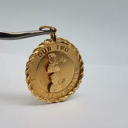 14k Gold 1.5 Inch Melee Diamond Medallion Pendant 10.4g