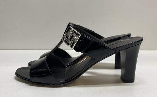 Brighton Rouge Black Patent Leather Slip-On Heeled Sandals Women's Size 8.5M image number 1