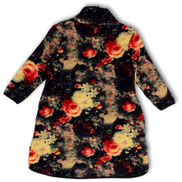Womens Black Floral Long Sleeve Mock Neck Sweater Dress Size Medium alternative image