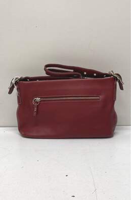 COACH 1417 Red Leather Hobo Shoulder Satchel Bag