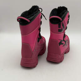 Womens Pink Waterproof Round Toe Mid Calf Lace-Up Snow Boots Size 8.5 alternative image