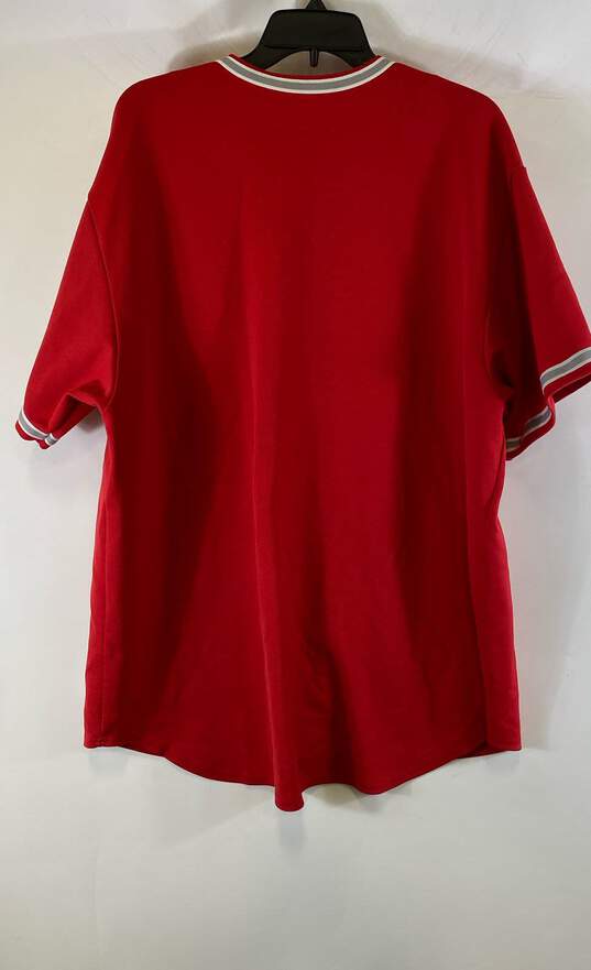 Majestic Unisex Adults Red MLB Los Angeles Angels Button Jersey Size X-Large image number 2