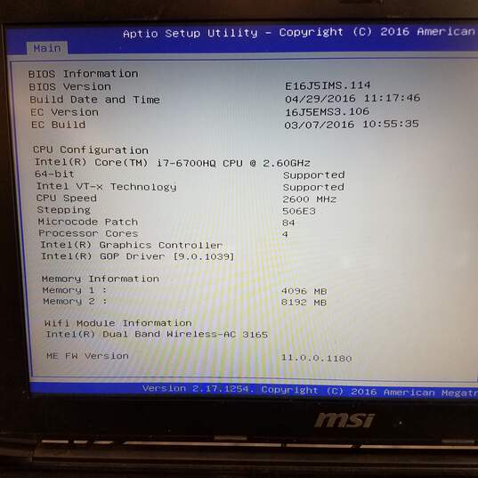 MSI GL 62 15" Laptop Intel i7-6700HQ CPU 12GB RAM 128GB SS 1TB HDD GTX 960M image number 10
