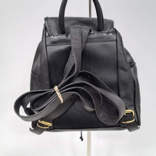 Borgonicchio Black Leather Mini Backpack image number 2
