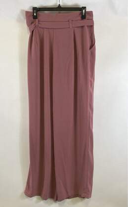 NWT JUSTFAB Womens Rose Pink Mid Rise Wide Leg Trouser Pants Size X Large alternative image