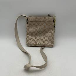 Coach Womens Ivory Cream Signature Print Adjustable Strap Zipper Crossbody Bag alternative image