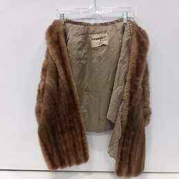 Harper's Furriers Brown Mink Shawl (Embroidered With LWM)