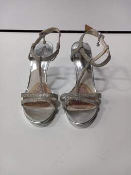 Michael Kors Silver Ankle Strap Heels Women's Size 7 alternative image