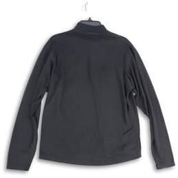 Womens Black Mock Neck 1/4 Zip Long Sleeve Pullover T-Shirt Size Large alternative image