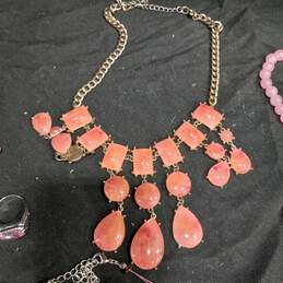 Peachy Pink Tone Jewelry Collection Lot of 11 alternative image