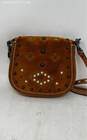 Coach Womens Brown SD-20115 Genuine Full Grain Suede Studded Crossbody Bag image number 3