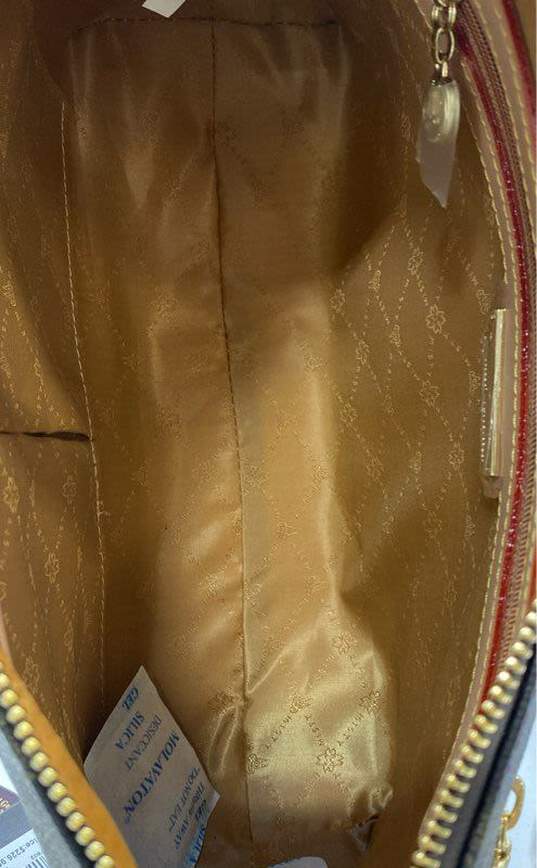 MISTY Brown Logo Print Leather Shoulder Satchel Bag image number 5