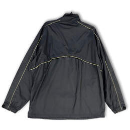 Mens Black Gold Long Sleeve Mock Neck Quarter Zip Windbreaker Jacket Size L alternative image