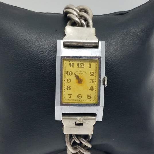 Cyma 22mm Gold Dial Sterling Silver Bracelet Chronometer Vintage Watch 58g image number 4