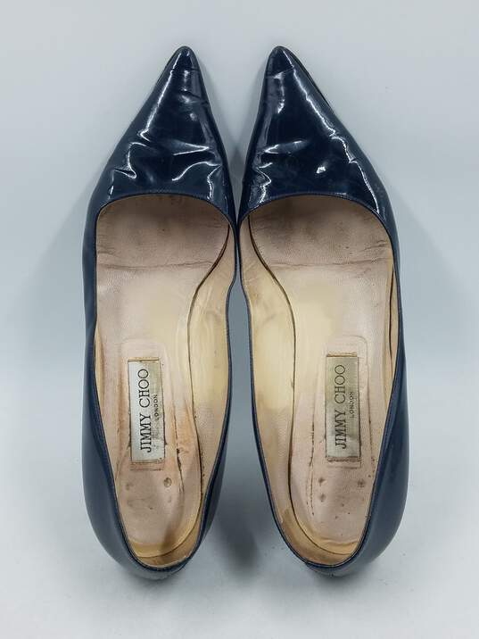 Authentic Jimmy Choo Navy Patent Pump W 11 image number 6
