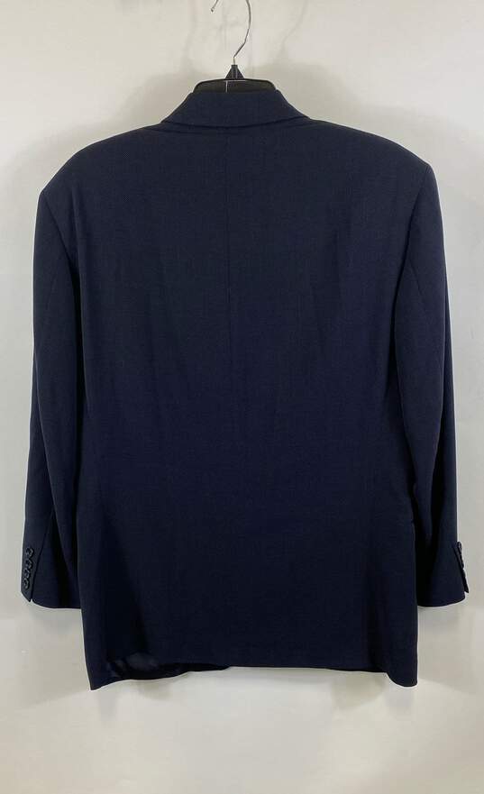 Hugo Boss Mens Navy Blue Apollon Long Sleeve Single-Breasted 2 Piece Suit Sz 36 image number 3