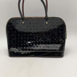 Arcadia Womens Black Inner Pocket Bottom Studs Zipper Satchel Handbag alternative image