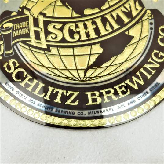 VNTG Schlitz On Draught Art Nouveau Style Beer Mirror Barware Advertising Sign image number 2