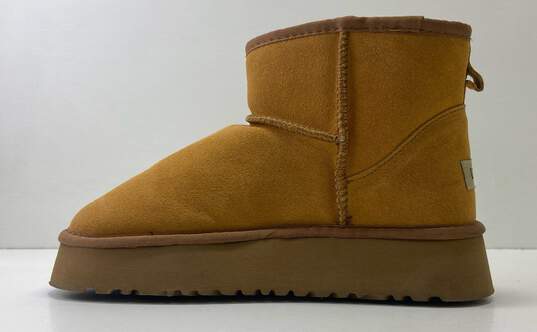 UGG Brown Suede Shearling Style Platform Boots Women's Size 11 image number 2