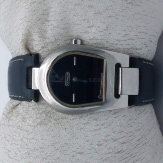 FOR PARTS OR REPAIR Coach 0208 Silver Tone Signature Watch NOT RUNNING BROKEN HANDS image number 2