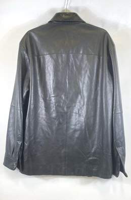 Armani Collezioni Men Black Faux Leather Jacket Sz 42 alternative image
