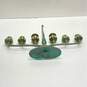 Candelabra Art Nouveau Six -Light Bronze and Glass Tapered Candle Holder image number 5