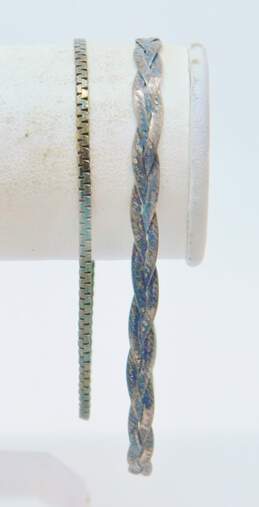 Artisan 925 Braided Herringbone Snake C Link Heart Charm Rolo & Peridot Amethyst Quartz & Pearl Beaded Bracelets Variety 26.7g alternative image