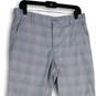 Mens Gray White Plaid Flat Front Straight Leg Chino Pants Size 32X32 image number 3