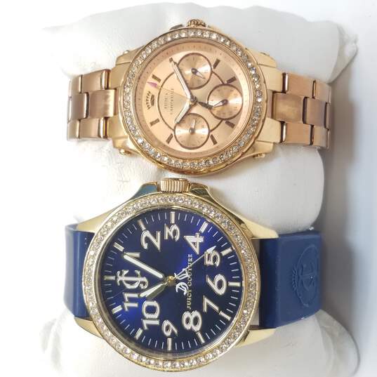 Juicy Couture Gold Tone & Blue Watch Bundle 2 Pcs image number 1