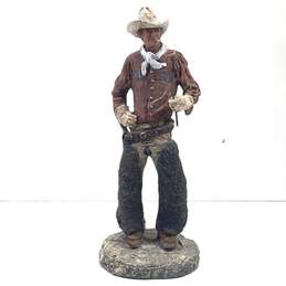 Monfort Original Western Sculpture 16 inch Tall Cowboy /Signed Statue .