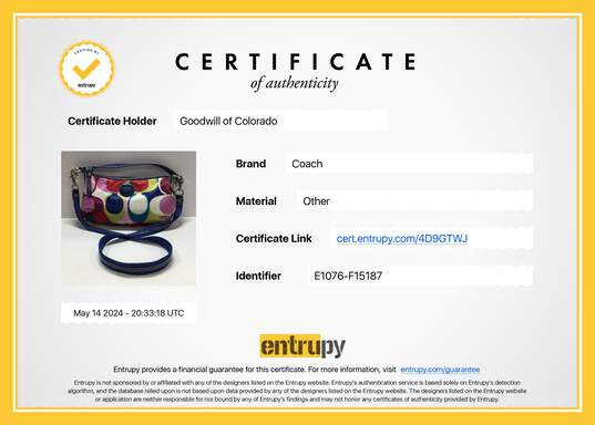 Authenticated Women's Coach Multi-Color Signature C Satin Shoulder Bag image number 12