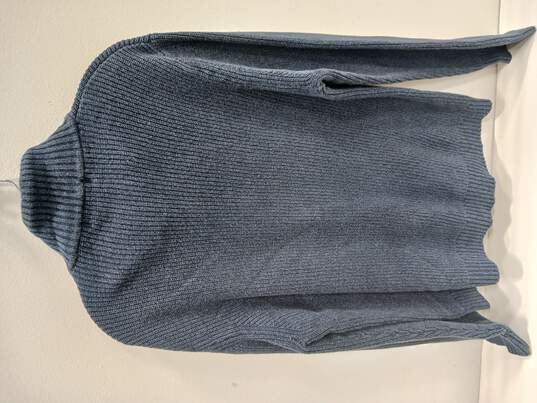 Men's Blue 1/4-Button Sweater Size XL image number 2