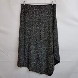 Black and white speckled asymmetrical skirt XL nwt