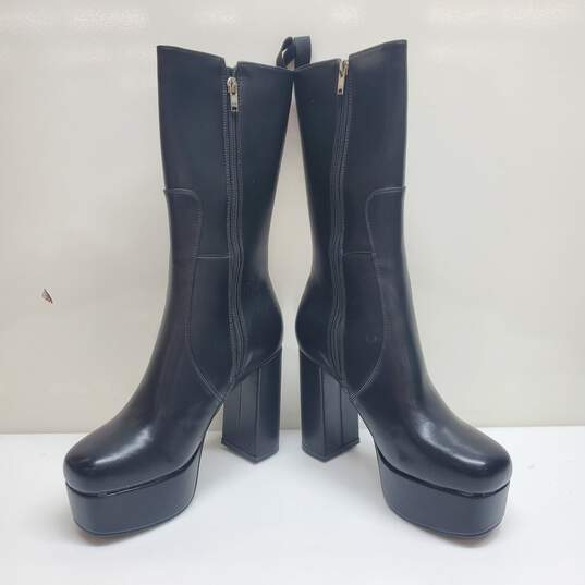LAMODA Believe That Platform Boots in Black Leather Women's Size 8 image number 4