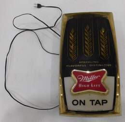 VNTG Working Miller High Life On Tap Advertising Man Cave Barware Lighted Sign