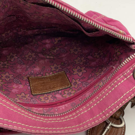 Womens Pink Inner Pockets Adjustable Strap Zipper Fashionable Crossbody Bag image number 3