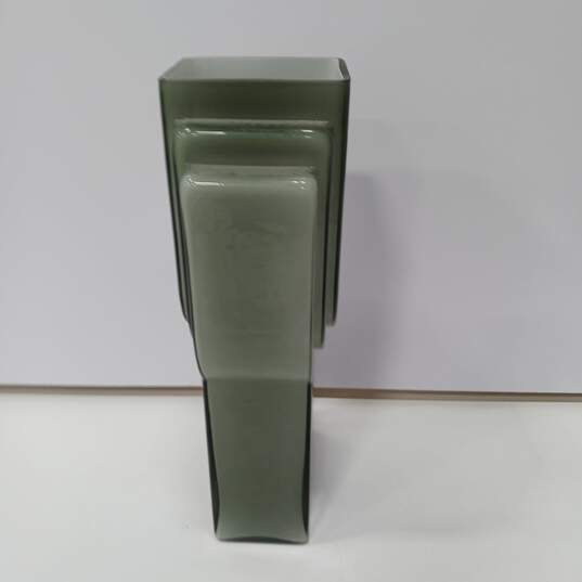 West Elm Nordic Style Modern Green Glass Vase 13" image number 2